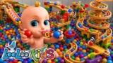Johny Johny Yes Papa + Boo Boo Song – Learn Colors with MARBLE RUN & Color Balls | Nursery Rhymes