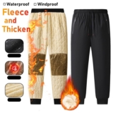 Men Winter Fleece Lined Waterproof Thermal Trouser Athletic Joggers Warm Pants