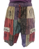 Patchwork Elastic Cotton Shorts Hippy Yoga Half Pants Lounge Cargo Combat HP9
