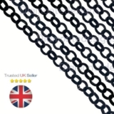 2m – Black Colour Jewellery Making Rolo Chain 5mm x 5mm Links Craft Chains E297