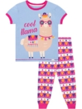 Llama Pyjamas Kids Girls 6 7 8 9 10 11 12 13 Years T-Shirt Trousers Blue Pink