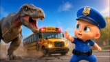 🔴 LIVE: Giant T-Rex Escapes! Baby Police Rescue the City | Dinosaur Stories for Kids