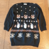 H&M Snowman Christmas Jumper Ugly Sweater Merry Xmas Holiday Party Festive 4/6 Y