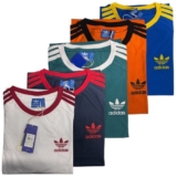 NEW ADIDAS ORIGINAL T SHIRT 3 STRIPE CALIFORNIA SHORT SLEEVE COTTON CREW NECK