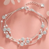 925 Sterling Silver Bead Linked Bracelet Women Girls Jewellery Gift UK