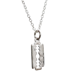 Razor Blade Pendant Necklace Small Mini Razor 18″  Chain Punk Emo Goth Jewellery
