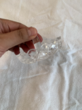 Crystal Ring Holder Round Dish Trinket Patterned Crystal Jewellery Holder Dish