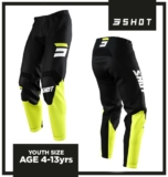 NEW SHOT RAW BURST YOUTH KIDS MOTOCROSS MX QUAD BIKE PANT NEON YELLOW