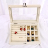 Jewellery Display Box Earring Ring Tray Storage Case Organizer Velvet Holder UK