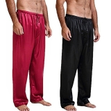 Mens Silk Satin Pajamas Pyjamas Pants Sleep Bottoms Nightwear Sleepwear
