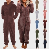 Mens Womens 1Onesie Teddy Bear Pajamas All In One Jumpsuit Fleece Loungewear PJs