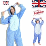 Kids Blue Stitch Cartoon Animal Pajamas Sleepwear Party Cosplay Costume Suit NEW