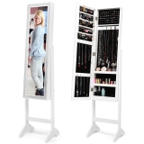 Floor Standing Jewelry Armoire with Full-Length Mirror