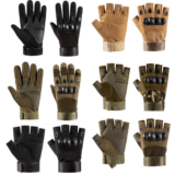 1pair Gloves Rubber Knuckle Motorcycle Full Finger Gloves Combat Tactical