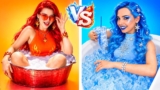 FIRE GIRL vs ICE GIRL! 100 Crazy Makeovers & Challenges