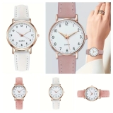 Watch For Ladies Women Girls Fashion Leather Strap Quartz Wristwatch Gift UK