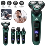 4 In 1 Mens Electric Shaver Razor Wet/Dry Rechargeable Rotary Cordless Charging