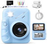 Kids Camera Instant Print, 3.0″ HD Screen 48MP Instant Camera for Kids with 32G