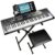 RockJam 61-Key Keyboard Piano Kit with Pitch Bend, Bench, Stand, Headphones, Note Stickers & Lessons
