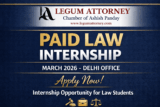 Paid Law Internship at Legum Attorney, Delhi (On-Site): Apply by 15th March