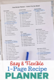 Easy 1-Step Recipe Planner Free Printable – A Mom’s Take