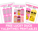 FREE Lucky Duck Valentine Printable Gift Tags & Cards (PDF)