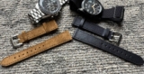 Suede on Omega Speedmaster FOIS & Leather on Bremont Broadsword Jet – GNOMONIST