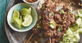 Satay Steak With Cucumber Ribbons