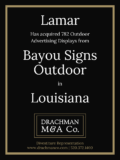 Lamar Acquires 782 Outdoor Advertising  Displays from Bayou Signs