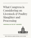 Legislative Proposals in Slaughter and Processing – National Agricultural Law Center