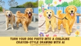 Turn Your Dog Photo Into a Childlike Crayon-Style Drawing With AI