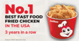Jollibee is Voted USA TODAY’s No. 1 Best Fast Food Fried Chicken for Third Straight Year