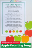 Free Printable Apple Puppets and Apple Counting Song
