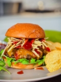Venison Burger with Michigan Cherry BBQ Sauce