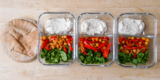 Chickpea Pita Pocket with Tahini Yogurt Sauce (Vegetarian Lunch)