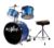 Music Alley 3-Piece Junior Drum Set with Drum Throne & Drumsticks