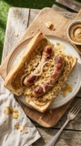 Grilled Brat with Mustard Sauerkraut