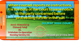 When counsel reports no instructions, it is the duty of the Court to issue notice to the party concerned before proceeding further in the matter