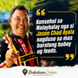 Malaybalay Councilor Jason Chad Ayala pushes for cheaper pork and feeds