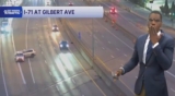 TV reporter catches car crash live during news broadcast