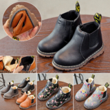 Kids Girls Ankle Boots Winter Warm Snow Boots Chelsea Waterproof Fur Lined Shoes