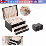 3-layer new large jewelry box drawer cabinet necklace storage box with lock