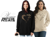 Womens Printed Long Sleeve Hoodies Tops Ladies Casual Pullover Hooded Sweatshirt