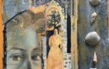 Mixed Media Collage “Self Reflection” by Intuitive Artist Joan Fullerton