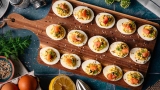 Smoked Salmon Deviled Eggs with Cream Cheese and Dill