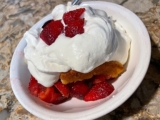 Warm Buttermilk Cake with Strawberries