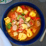 Tortellini Minestrone Soup with Sausage