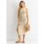 Beige Crochet Knit Bodycon Slit Dress