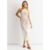 White Crochet Knit Bodycon Slit Dress