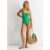 Green Twist Front Textured Swimsuit